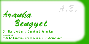 aranka bengyel business card